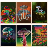 psychedelic mushroom classic anime poster vintage room bar cafe decor nordic home decor