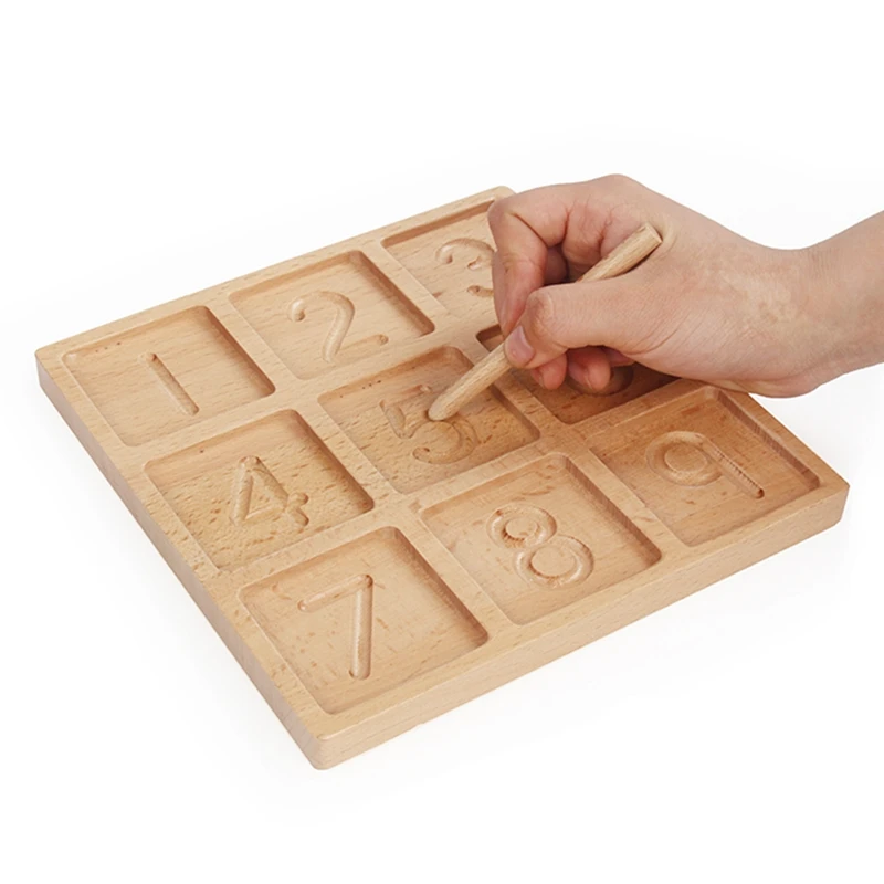 New Kids Sorting Montessori Practicing Digital Numbers Tracing Board Beads Matching Learn Math Game Educational Toys |