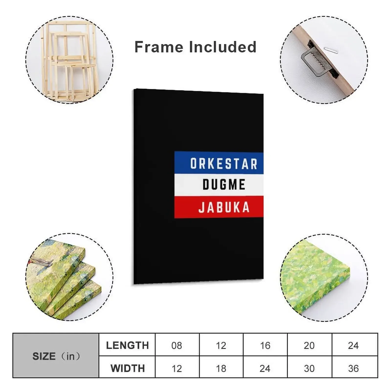 Югославиский флаг - Бижусело Dugme Plavi Orkestar Crvena Мяuka Balkan Картина на холсте Украшение