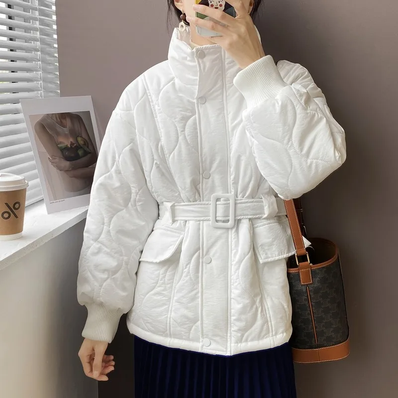Outwear Women Jacket Winter Elegant Solid Parkas Cotton Coat Thick Warm Female Loose Short High Quality Oversize Overcoat Sweet