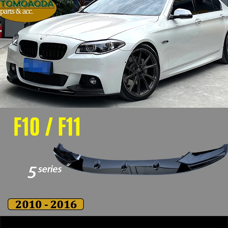 

F10 Piano Black Chin Spoiler Lower Bumper Front Lip 4PCS for BMW 5 Series Sedan F10 & Wagon F11 (Fits M Sport Only) 530i 535i