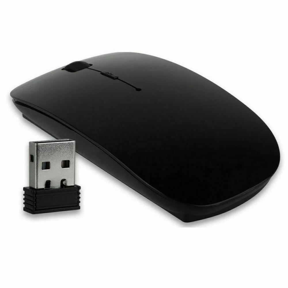 

MOUSE SCROLL SLIM CORDLESS OPTICAL FOR MAC PC LAPTOP 2.4GHz BLACK WIRELESS USB