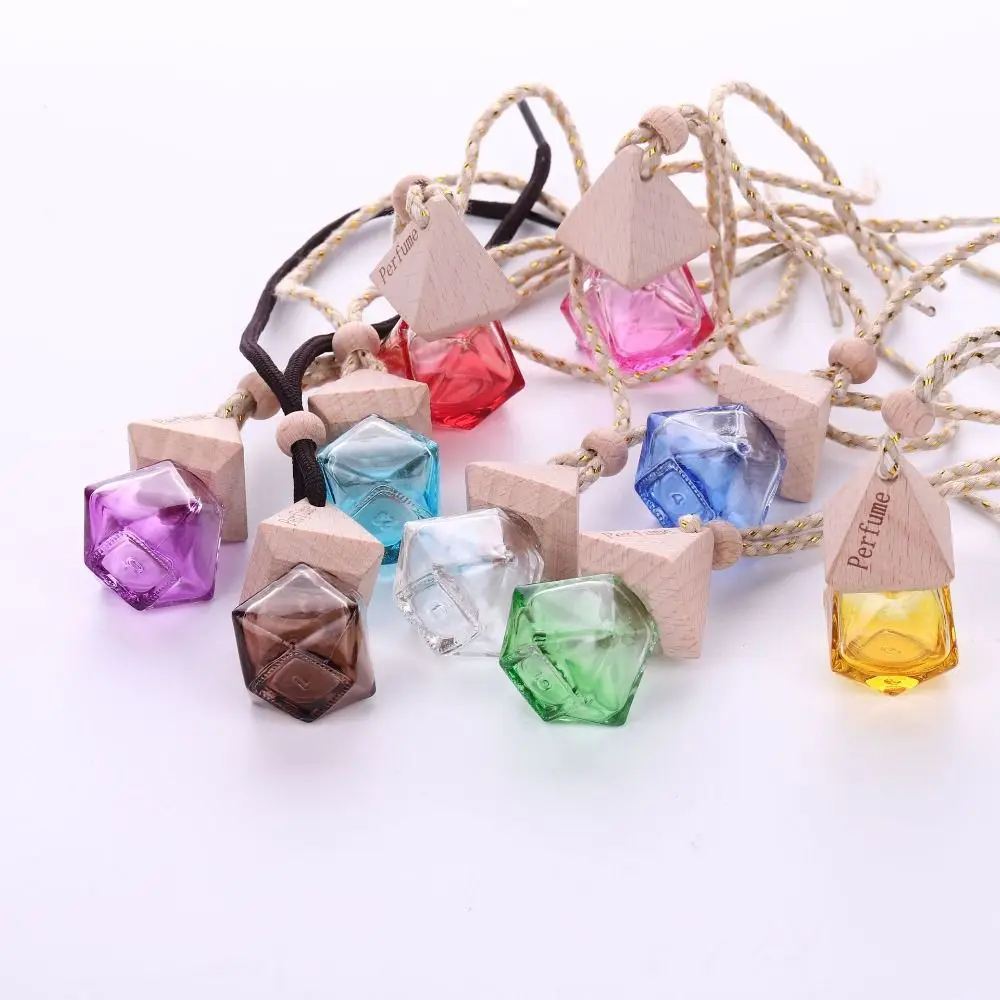 

1PC Car Perfume Pendant Refillable Air Freshener Glass Clear Car Fragrance Hanging Empty Bottle Auto Interior Accessoriesories