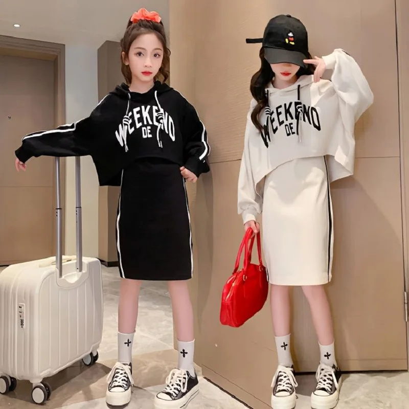 

Girls Sports Suit Spring Autumn Baseball Suits Children Jacket Pleated Skirt 2Pcs Set Jk Student Uniform Suit Kids Loungewear