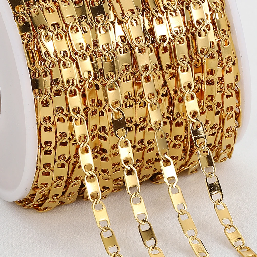 

No Fade 2Meters 1Meter Stainless Steel Chains Bulk Chain for Necklace Bracelet Jewelry DIY Component Handmade Crafts Accessories