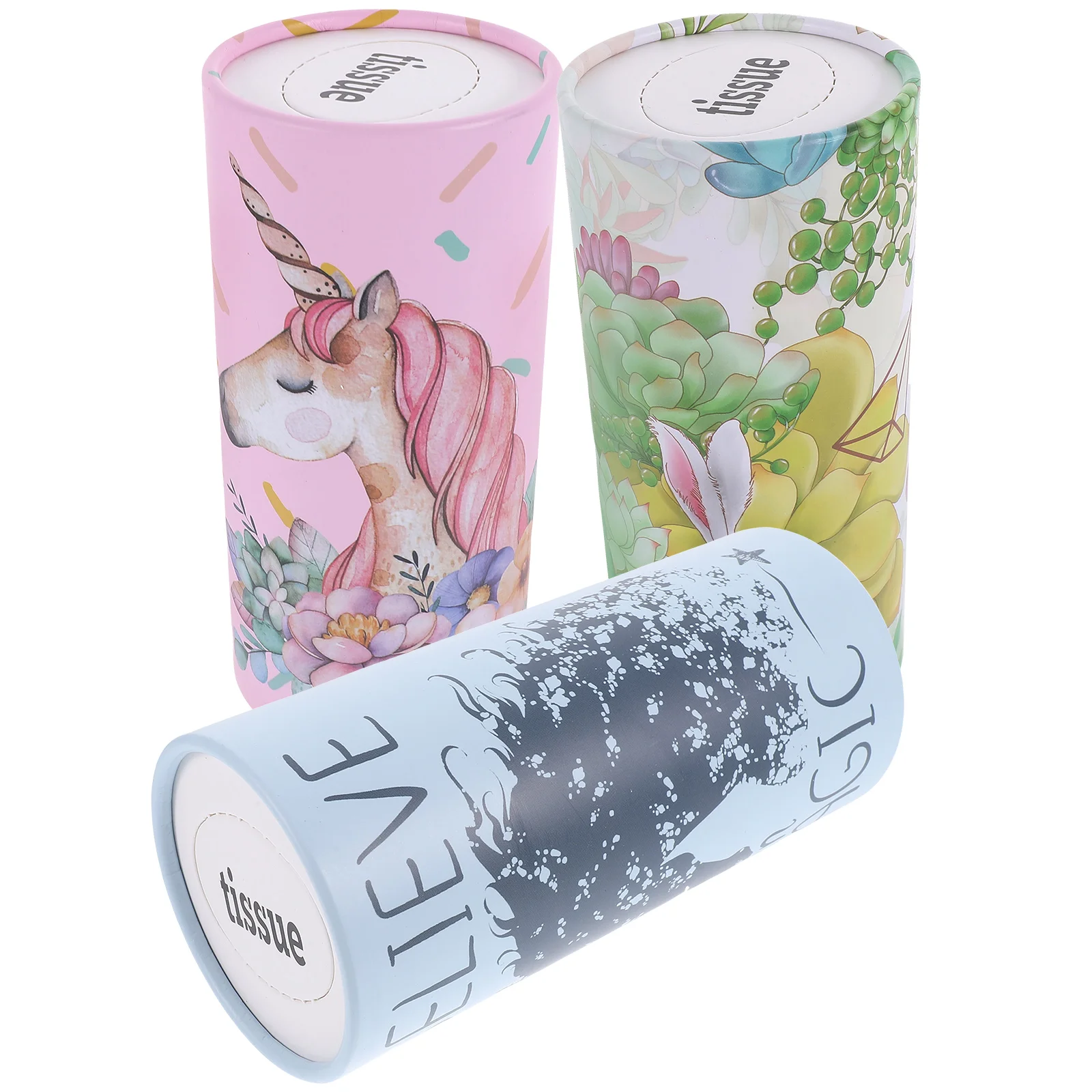 

3 Pcs Cylinder Pumping Paper Car Napkin Daily Supply Multi-function Face Tissue Wipes Dispenser Accessory Towel Facial