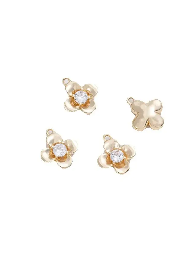 14 К Золото Цвет Покрытие Роза Бутон Цветок Подвеска DIY Браслет Серьги Ювелирные