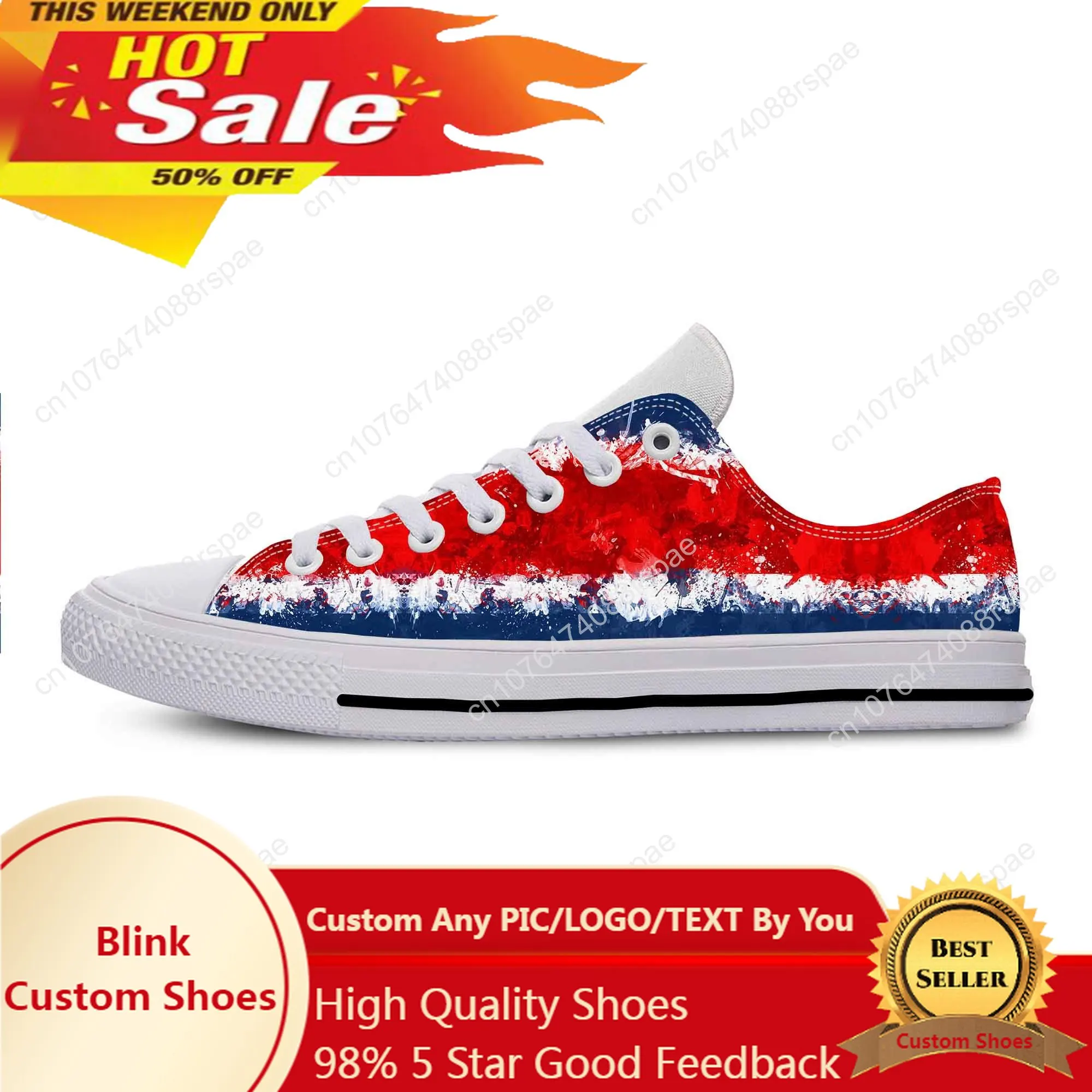 

Costa Rica Rican Flag Patriotic Pride Cool Fashion Casual Cloth Shoes Low Top Comfortable Breathable 3D Print Men Women Sneakers