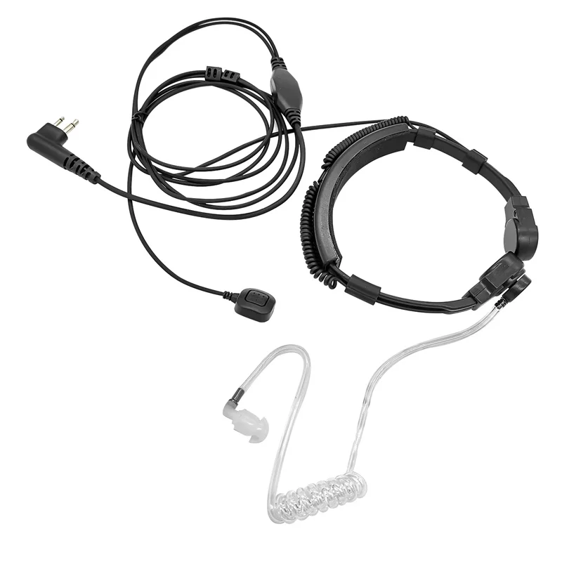 2 Pin Flexible Throat Earphone Finger Mic Laryngofon Air Tube Headset Earpiece for Motorola Walkie Talkie Two Way Radios