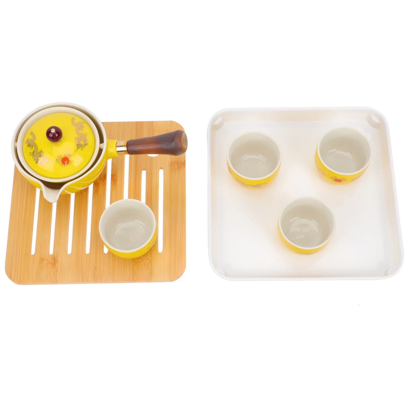 

1 Set Heat-resistant Porcelain Teapot Side Handle Rotary Teapot Tea Serving Pot