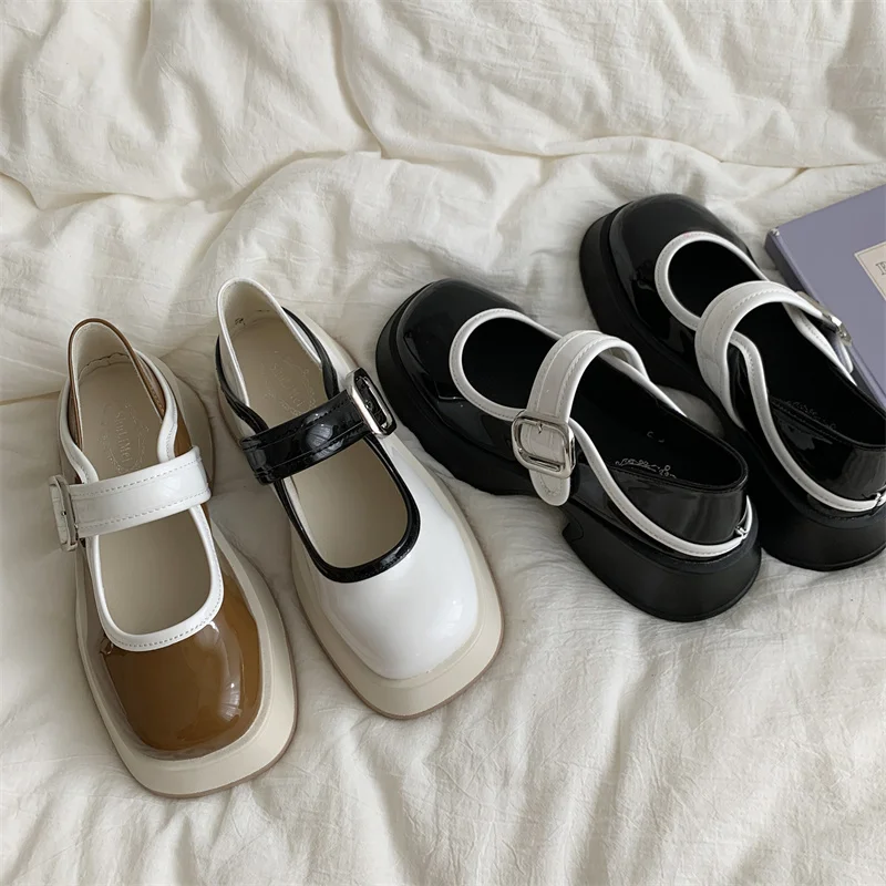 

Туфли дерби женские универсальные, Кожаные криперы, платформа, Ретро стиль, Классическая, Мэри джейне, римские, лето 2022