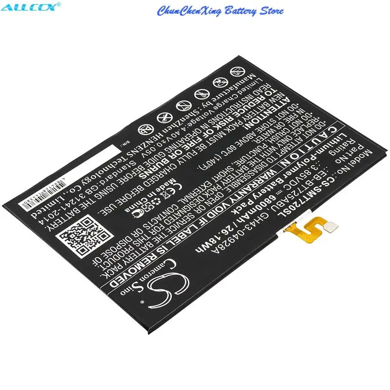 Аккумулятор Cameron Sino 6800 мАч EB-BT725ABU GH43-04928A для Samsung Galaxy Tab S5e 10 5 SM-T720 SM-T725 | Мобильные