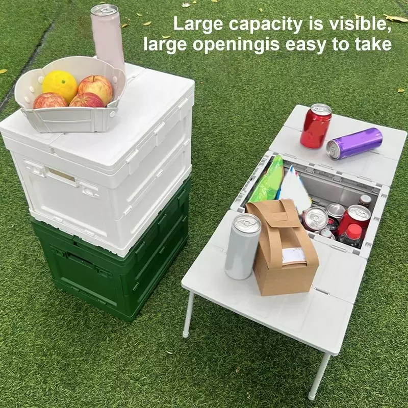 

Folding Storage Box For Home Car Trunk Outdoor Picnic 2 In 1 Multifunction Plastic Storage Box Can Expands Into Camping Table