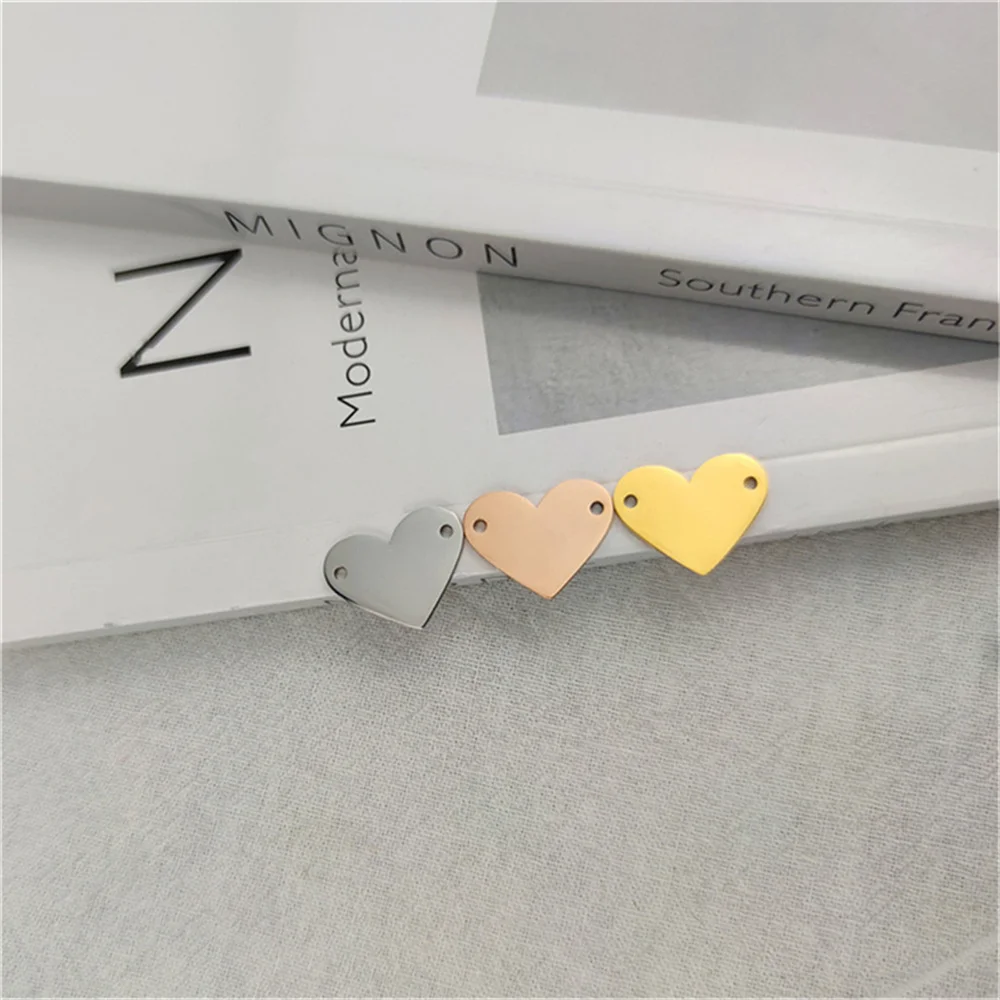 

5pcs/Lot Women Heart PendantStainless Steel Jewelry Gold Heart Pendant Used for Jewelry Bracelet Pendants Necklaces Accessories