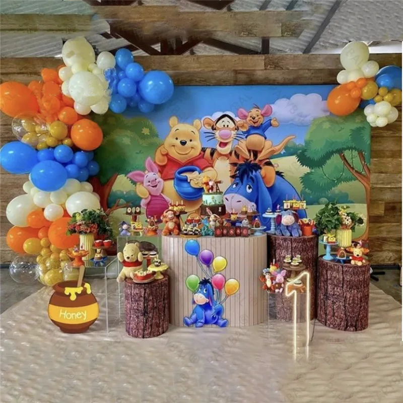 

118pcs Disney Winnie Theme Party Balloons Set Kids Birthday Party Decoration 32Inch Number Balloon Baby Shower Party Supplies