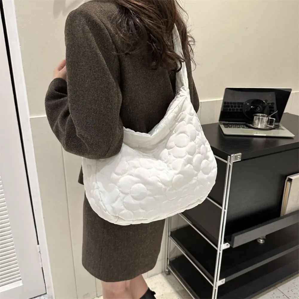 

Solid Color Cloud Bubble Shoulder Bag Handbag Large Capacity Flower Message Bag Shopping Bag Stroge Bag