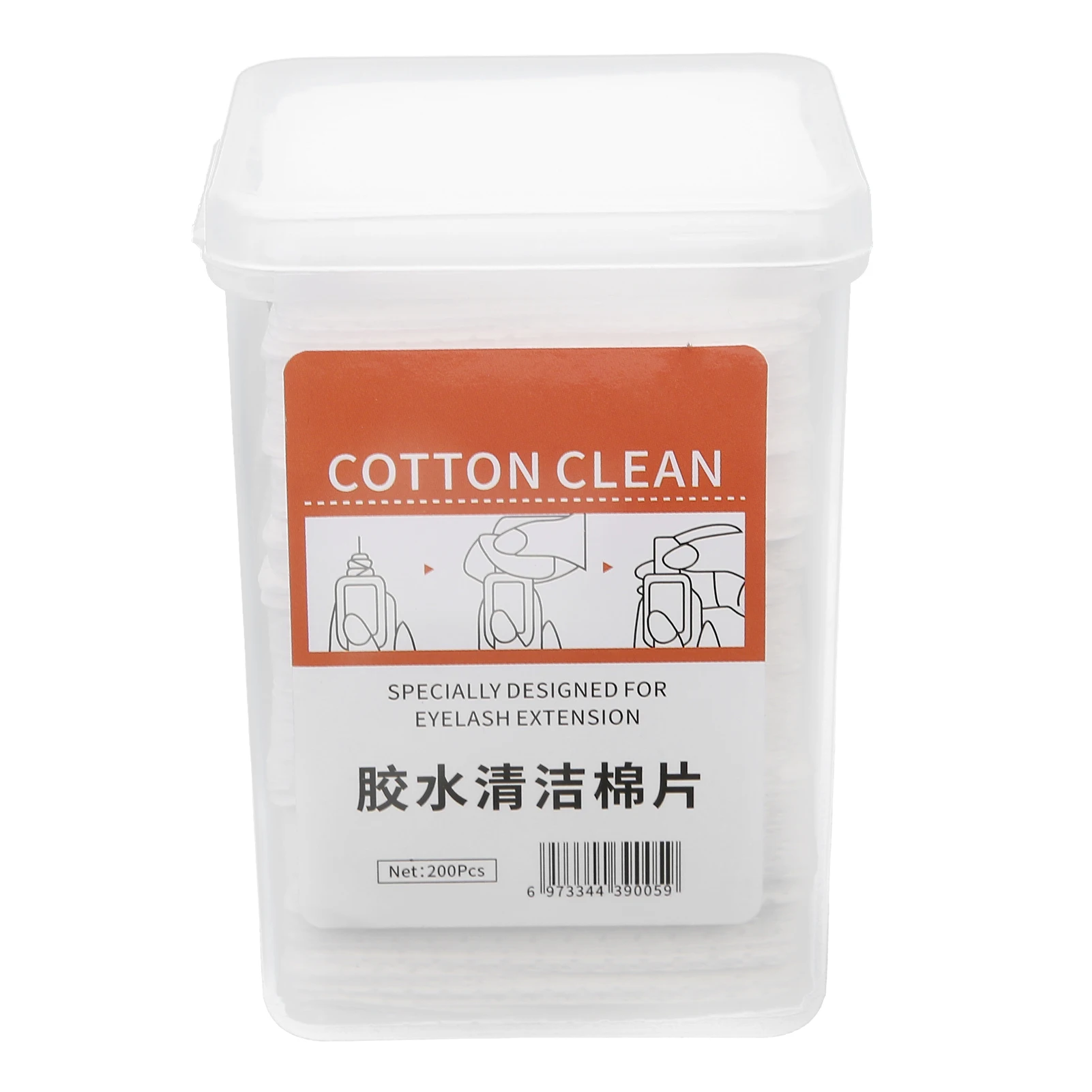 

200pcs Eyelash Glue Bottle Nozzle Cotton Pad Eyelash Extension Glue Wiping Makeup Cotton