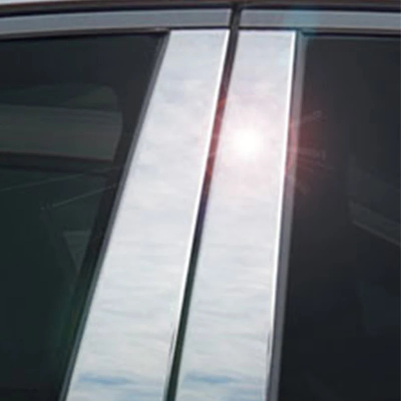 

8 шт. для Ford Flex без клавиатуры вырез 2009-2019 Серебристые хромированные столбы отделка окна автомобиля BC наклейки на колонку
