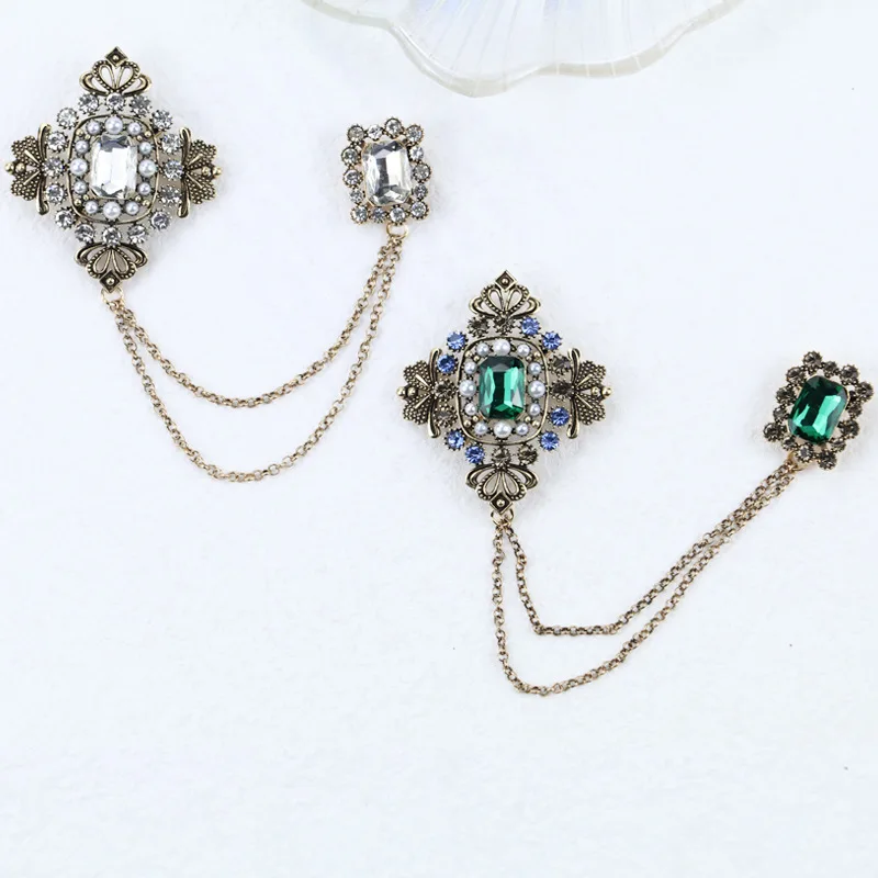 Роскошные женские и мужские Броши barстразы цепочка модные креативные корсажные