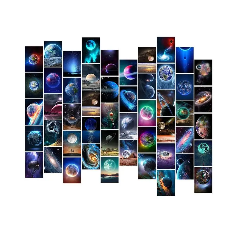 

Space Themed Bedroom Wall Decor Postcard Collage Kit Space Universe Planet Room Decor Solar System Card Photo Wall Poster For