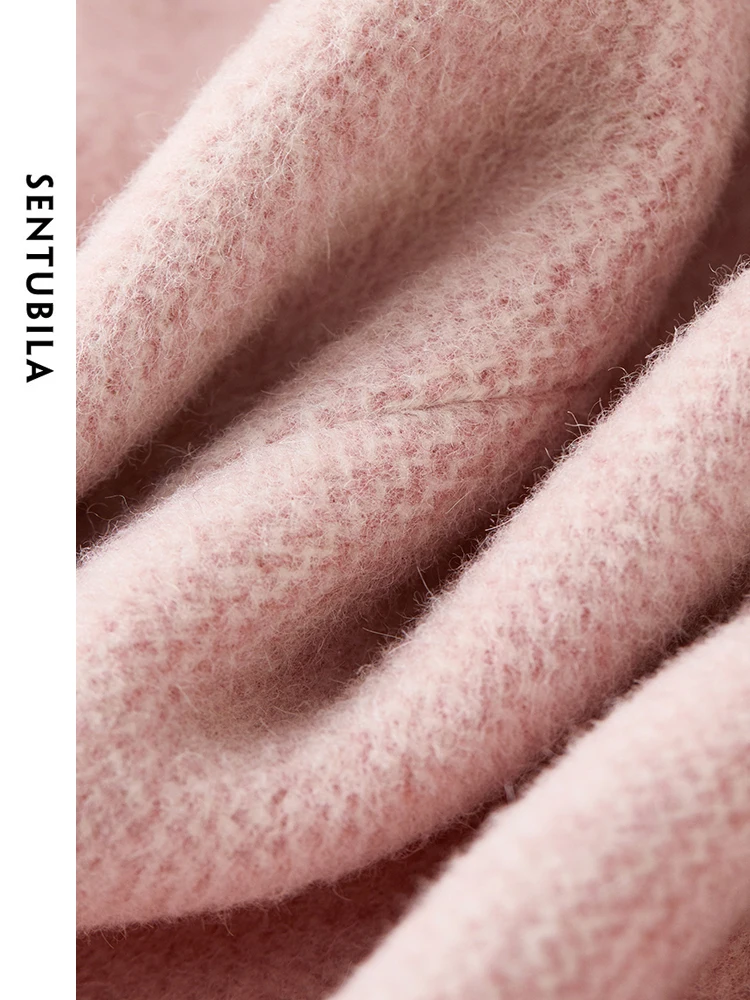 SENTUBILA шерстяное пальто высокого качества для женщин 2024 зимняя двусторонняя