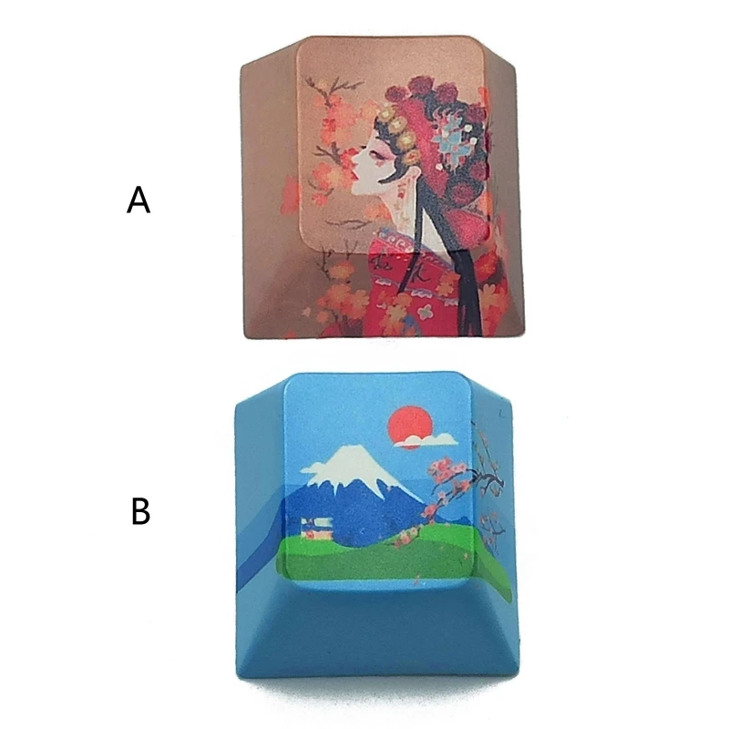 

20CB 1PC DIY PBT Dye Subbed Sculpture Mount / Opera Girl Keycap R4 Cherry Profile Personality Key for Mechanical Keyboard
