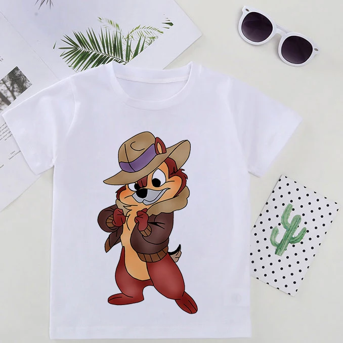 Kids Tshirt Summer Fashion Children Short Sleeve PinkT Shirt Tops Promoted To Big Sister Chip 'n' Dale Print Clothes |