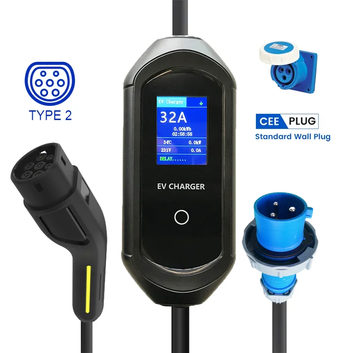 Многофункциональное портативное зарядное устройство для электромобилей 7 кВт 32