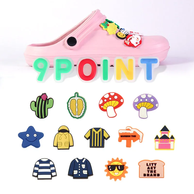 

PVC Shoe Charms Personality Shoe Accessories Cartoon Shoe Decoration Sun Stars DIY Shoe Buckles for Croc Sandals Xmas Gifts Jibz