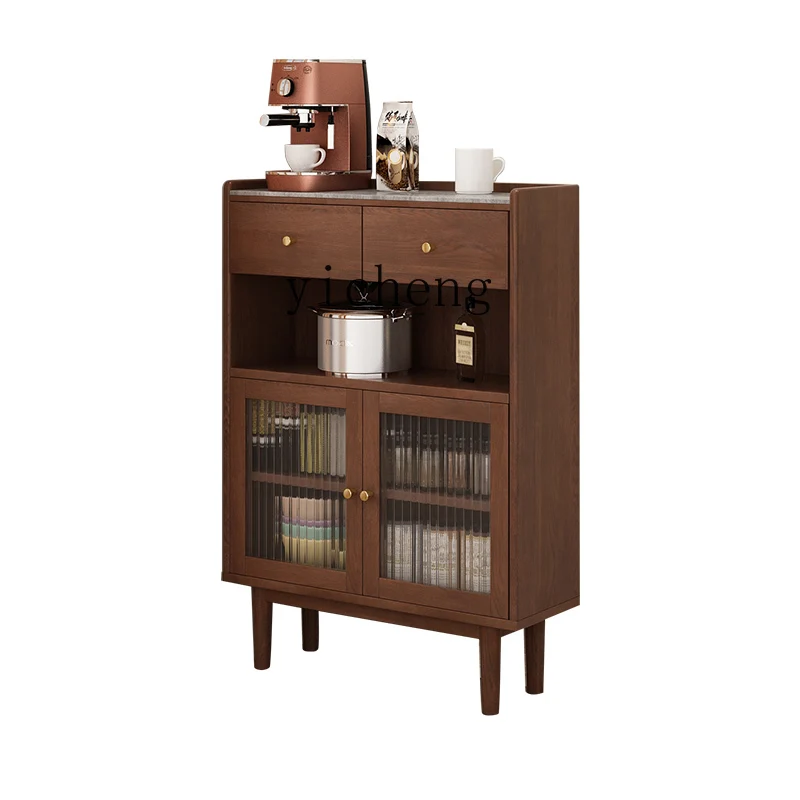 

ZM сервант, ультратонкий двухдверный шкаф из цельной древесины, встроенный кухонный шкаф для хранения чая, для ресторана