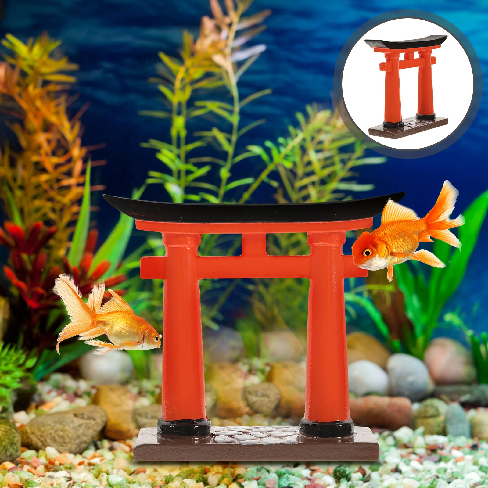 

Japanese Torii Gate Fish Tank Ornament Aquarium Decors Resin Crafts Statue Ornaments Decorations Landscape Prop Garden Micro