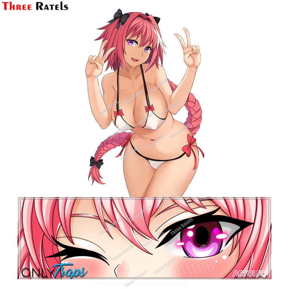 

Three Ratels D861 Anime Girl Astolfo Peeker Slap Stickers For Bmw E90 Car Accessories Vinyl Material Waterproof Decals