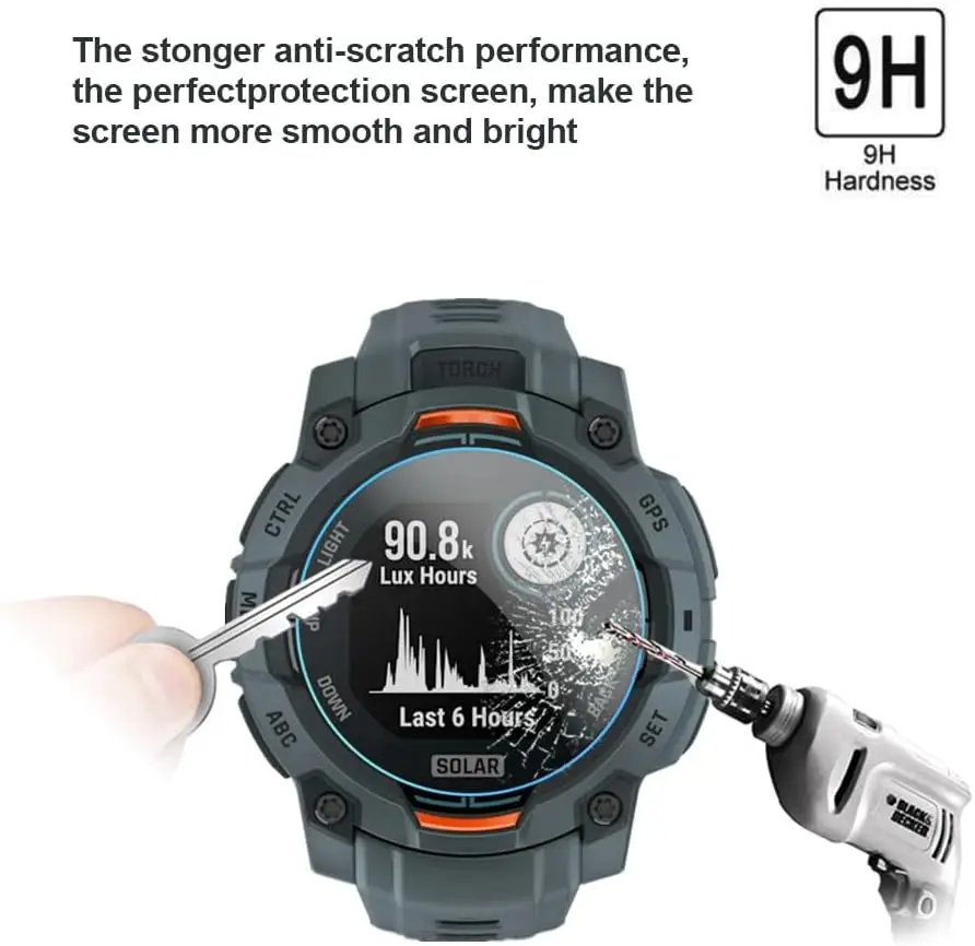 Фото 3/6/9 шт. для Garmin Instinct 3 Solar AMOLED 45 мм 50 мм 9H 2.5D пленка из закаленного стекла для умных часов закаленное стекло Защитная пленка для экрана №2