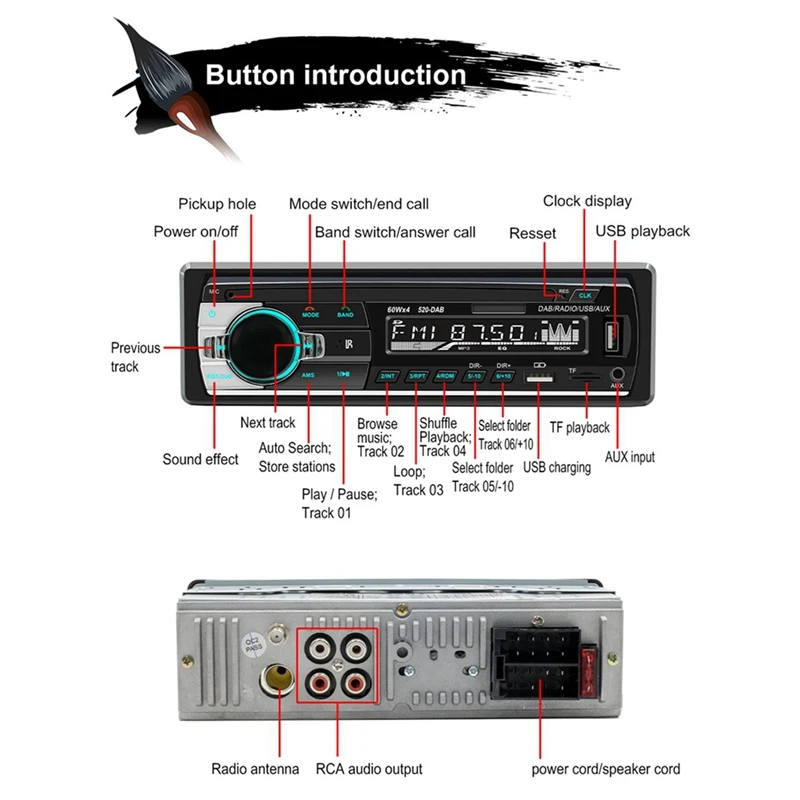 Радио DAB + Автомобильный MP3 мультимедийный плеер автомобильный стерео как