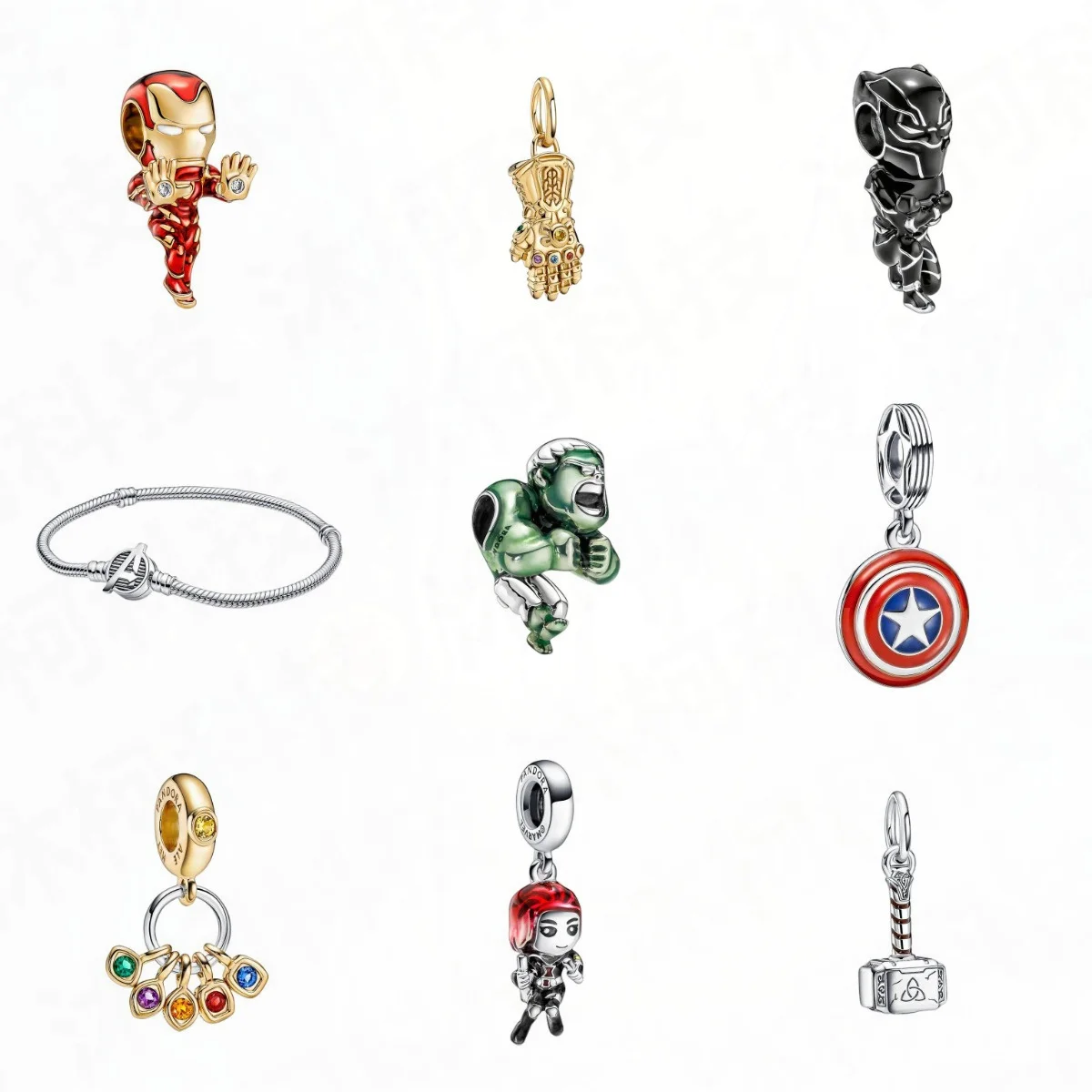 

Jewelry Bracelet for Pandora Originales New Charms Beads Disney Marvel Vengadores Series Fit Kids Gift Free Shipping Wholesale