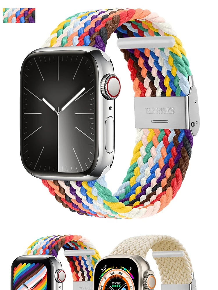 

Ремешок для Apple Watch band 44 мм 40 мм 45 мм 41 мм 38 мм 42 мм ultra 49 мм, плетеный браслет Solo Loop, correa iwatch series 7 se 3 6 8 5