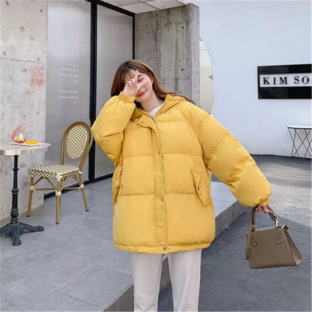 New2022 Short Winter Jacket Women Warm Hooded Down Cotton Jacket Parkas Female Casual Loose Outwear Korean Cotton-padded Winter
