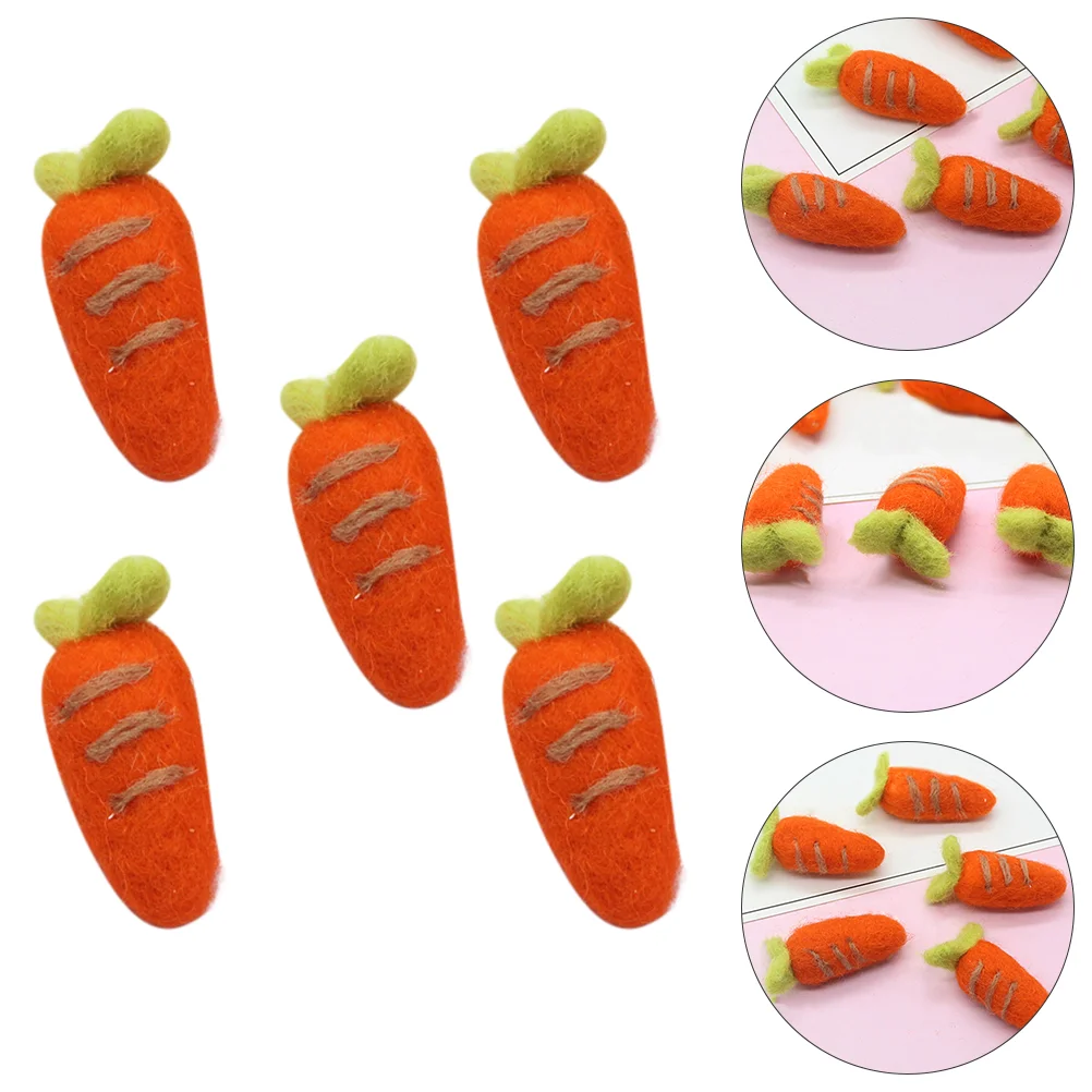 

5 Pcs Cloth Carrot Shape Ornaments DIY Carrot Charms Brooches Hairpin Decoration