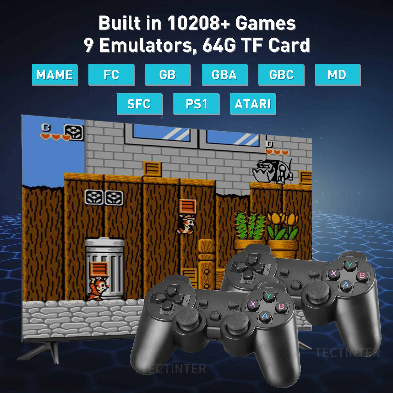 Игровая консоль 64 ГБ 10000 встроенных игр портативный игровой ретро-плеер для PS1/FC/GBA