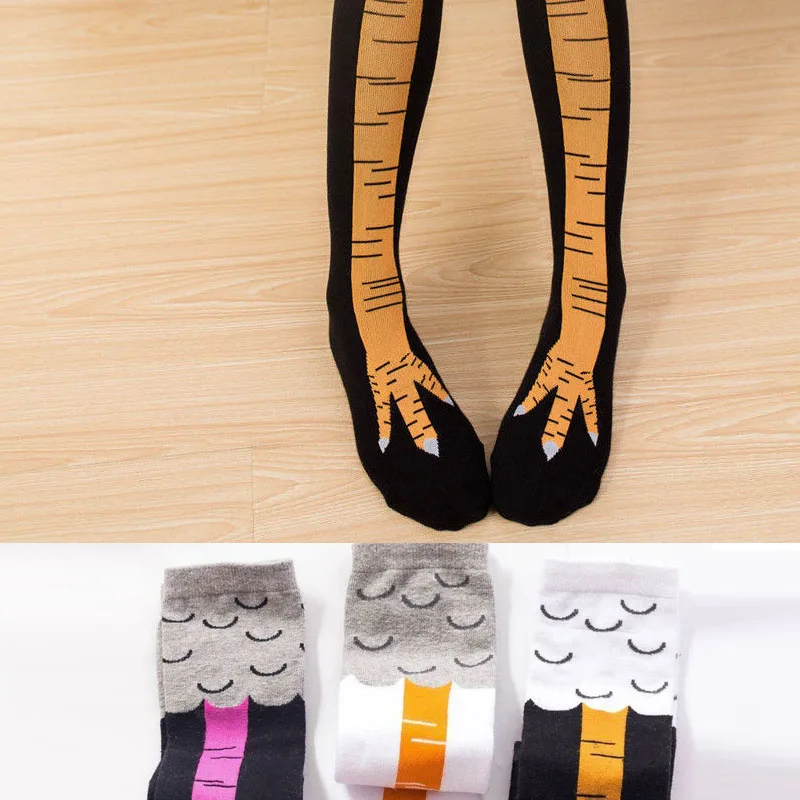 Woman Sexy Chicken Paws Feet Socks Ladies Funny Personality Stovepipe Stockings Cute Over-the-knee Socks Thin Chicken Foot Socks