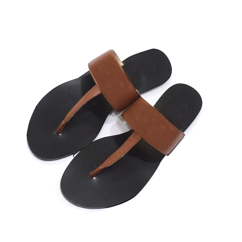 2022 New black flip-flops for women flip-flops for women's summer wear non-slip flat beach shoes for couples