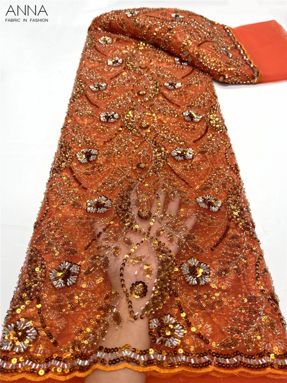 

Африканская кружевная ткань с блестками и бисером 2023, Высококачественная французская нигерийская кружевная ткань с вышивкой в виде последовательности для свадебного шитья