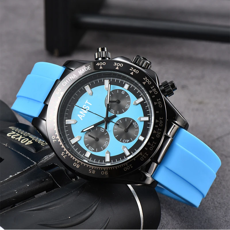 

Мужские кварцевые часы Anst-rx, роскошные брендовые деловые водонепроницаемые мужские часы с большим циферблатом, спортивные часы из нержавеющей стали