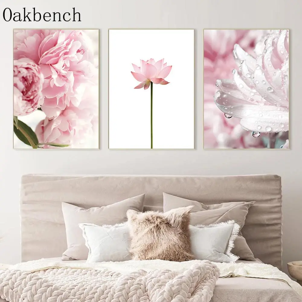Настенные плакаты с розовыми цветами настенное художественное полотно пионами