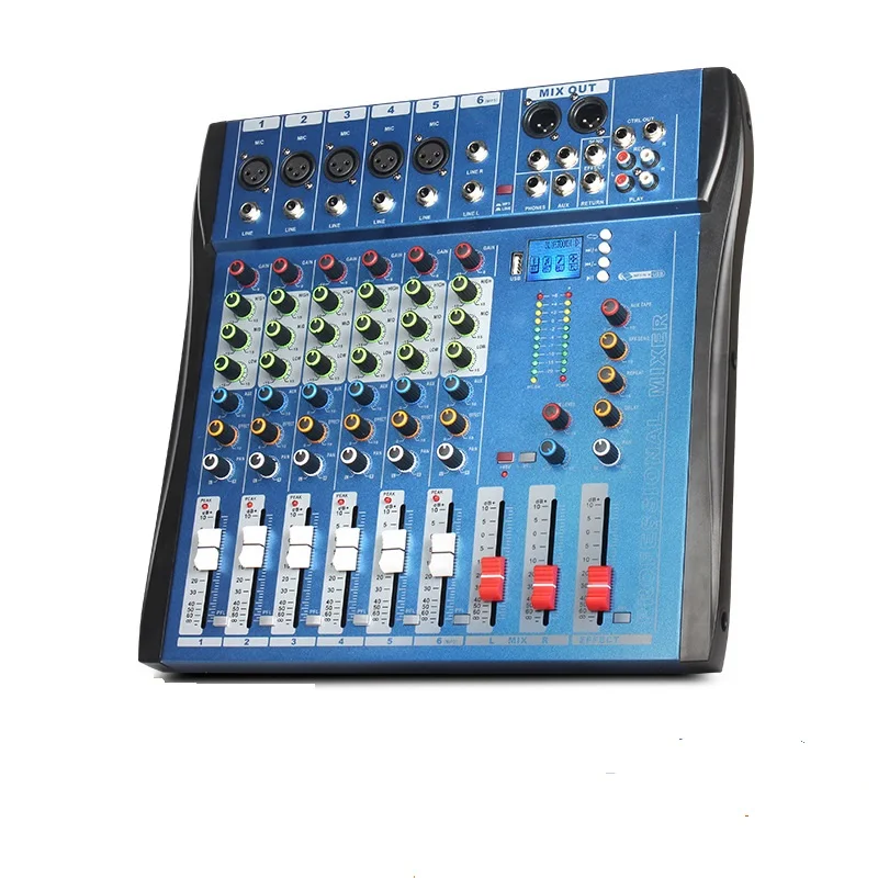 

Dj Controller Mixer Audio mixing meter Card Professional Pc Digital Console Interface Console Professional Equipment 6 channels