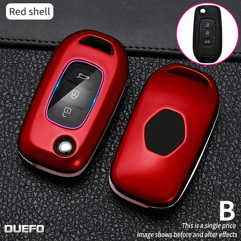 

Carbon Fiber ABS 3 Buttons Car Key Case Cover for Renault Megane Clio Captur Kangoo Key Bag Shell