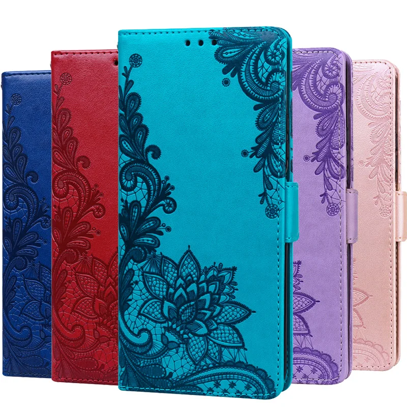 Роскошный кожаный чехол-бумажник с тисненым кружевом и цветком для iPhone 7 8 14 Plus X Xr Xs 12 13 Mini 14 Pro Max, откидной чехол с держателем для карт