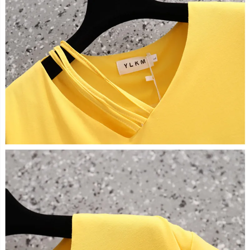 Plus Size T Shirts Summer Solid Womens Tops Oversized V-Neck Elastic Cotton Fabric Looser Oversized Short Sleeves Large T-Shirt