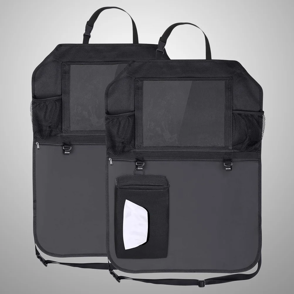

2pcs Car Back Storage Back Organizer Storage Bag Cover with Tissue Box