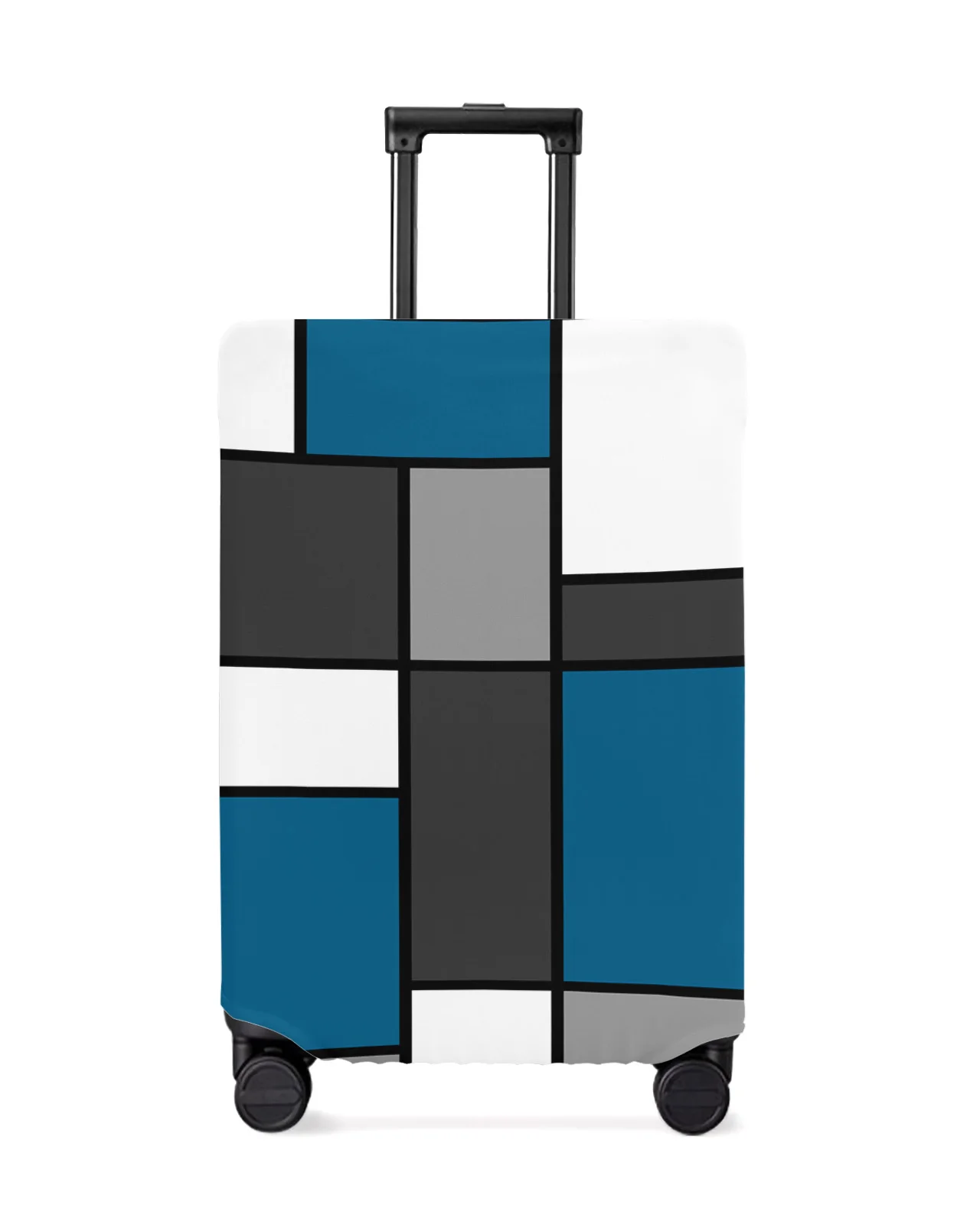 

Geometric Figures Blue Abstract Travel Luggage Cover Elastic Baggage Cover Suitcase Case Dust Cover Travel Accessories